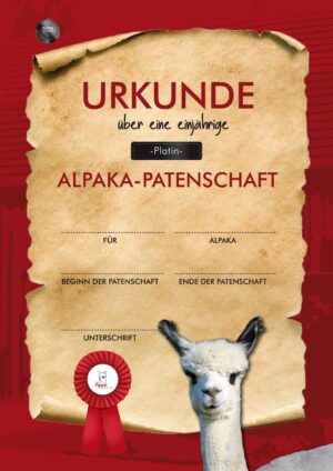 Alpaka Patenschaft Platin